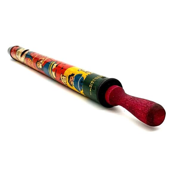 1930s Kirchhof Red Slide Whistle Tin Litho Humpty Dumpty Theme Noise Maker - Picture 9 of 13